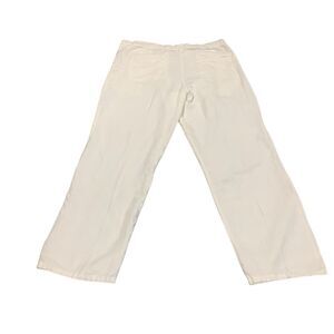 Madda Fella Womens White Coastal Linen Pants XL Beach Resort Cruise Vacation